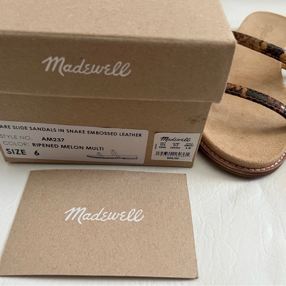 Madewell Ripened Melon Multi Slide Sandals size 6 Animal print Boho